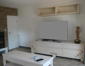 Visiting Deni's Home – two-level lime kitchen with painted details and a cleaner modern living room, photo 10