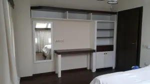 Bedroom Madrid – linear design in beech or other solid wood, 25 stain colours, sized to your room, photo 2